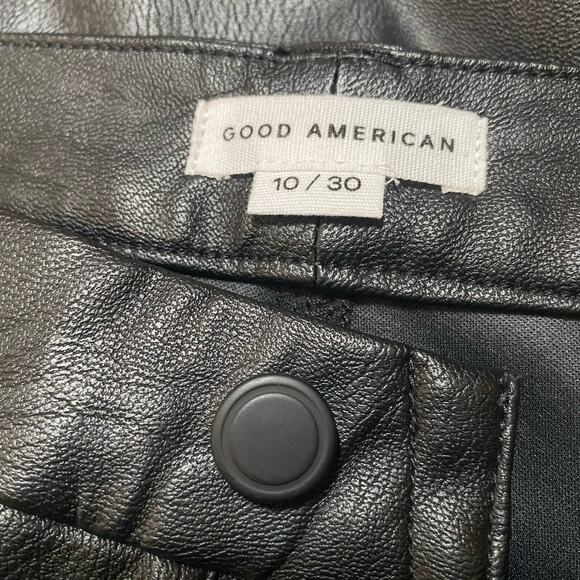 Good American Faux Leather Pants Size 10/30 Fairy Grunge Edgy Glam Going Out - Picture 12 of 14
